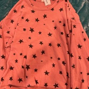 light pink starred pj top